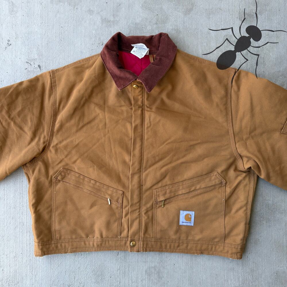 Carhartt brown cropped Detroit style work wear jacket - Picture 3 of 9